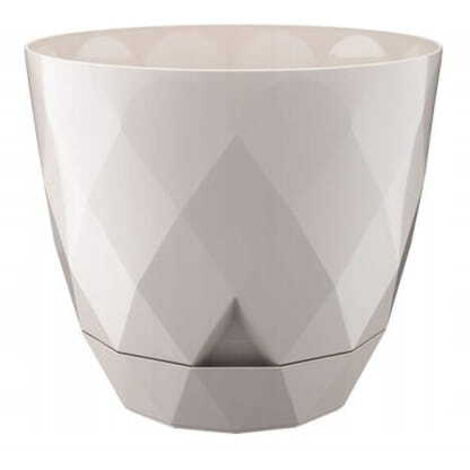 Beige Kunststoffabdeckung 19,5x22cm Blumentopf mit Universaluntersetzer