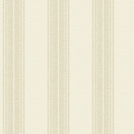 Beige Linen Stripe Wallpaper Holden Decor Cream Material Effect Modern