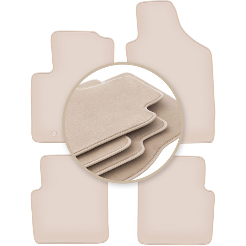 Beige Premium-Matten Für, Fiat 500 Cabrio, Fließheck 2007-2013