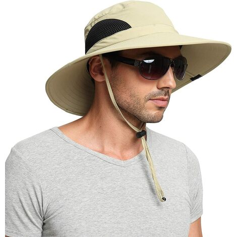 Chapeau de soleil gris clair hommes dames été Protection UV en plein air randonnée seau chapeau pliable étanche voyage chapeau chasse jardinier chapeau