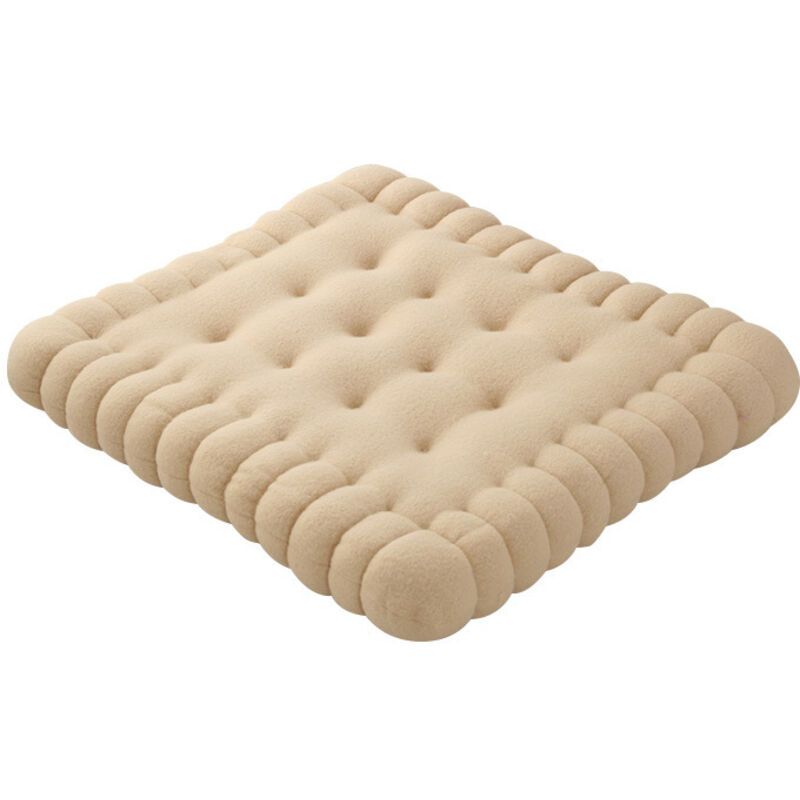 Linghhang - Beige)1 pcs Adorable coussin imitation biscuit rectangle coussin pour siège, sol, bar, salle de jeux lvory