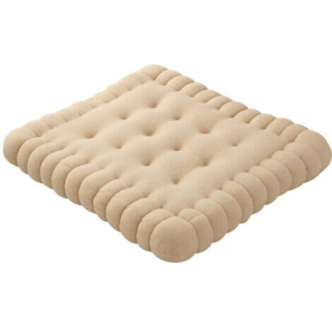 (Beige)1 pcs Adorable coussin imitation biscuit rectangle coussin pour siège, sol, bar, salle de jeux lvory