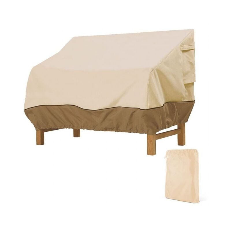 Beige,97x89x79cm Housse de Protection pour Banc, Housse Banc Jardin Tissu Oxford Imperméable, Housse de Banc Exterieur Anti uv et Vent Housse de