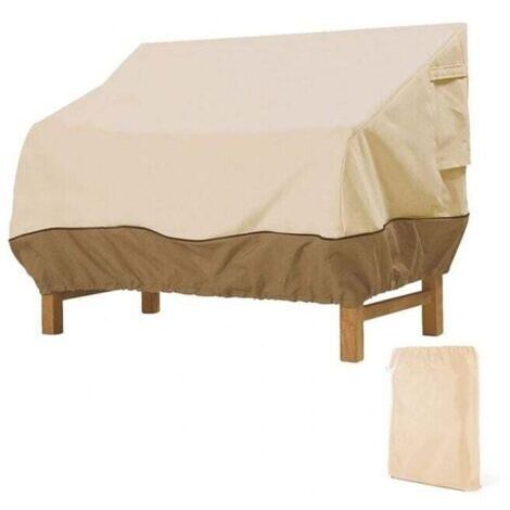 Beige,85×80×91.5cm Housse de Protection pour Banc, Housse Banc Jardin Tissu Oxford Imperméable, Housse de Banc Exterieur Anti UV et Vent Housse de Protection pour Canapé