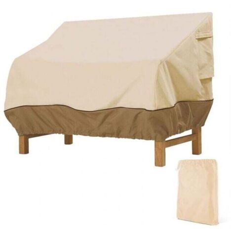 Beige,85×80×91.5cm Housse de Protection pour Banc, Housse Banc Jardin Tissu Oxford Imperméable, Housse de Banc Exterieur Anti UV et Vent Housse de Protection pour Canapé-Crezuo
