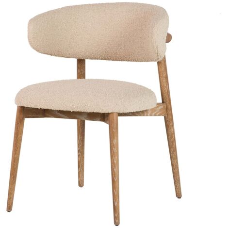 Beigefarbener Stuhl aus Eschenholz, 59 x 56 x 80 cm