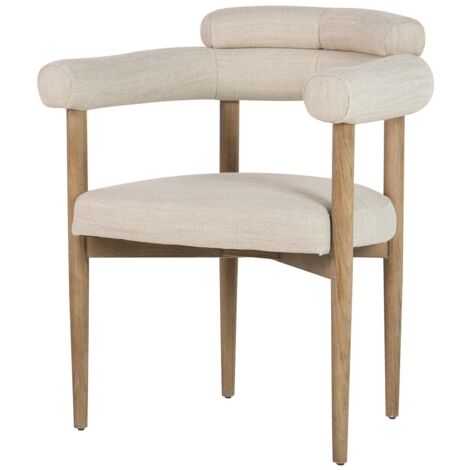 Beigefarbener Stuhl aus Eschenholz 66 x 56 x 79 cm