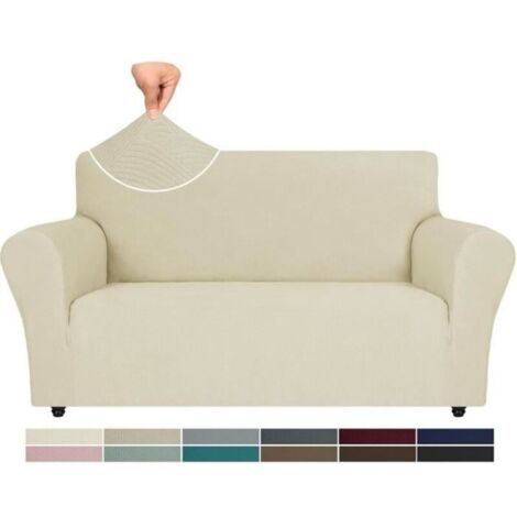 (Beige)Housse Canapé 2 Places - Universelle - Extensible - Beige