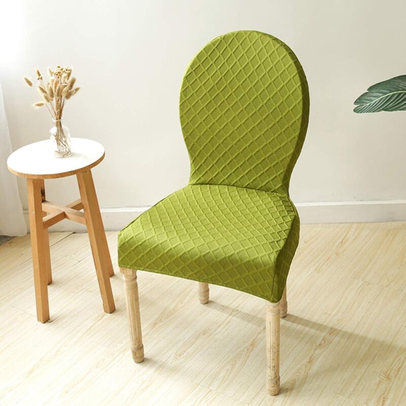 Csparkv - Grass Green)Housse de Chaise de Table à Manger de Forme spéciale,Dossier Rond Housse de Chaise Monobloc entièrement enveloppée,Housse de