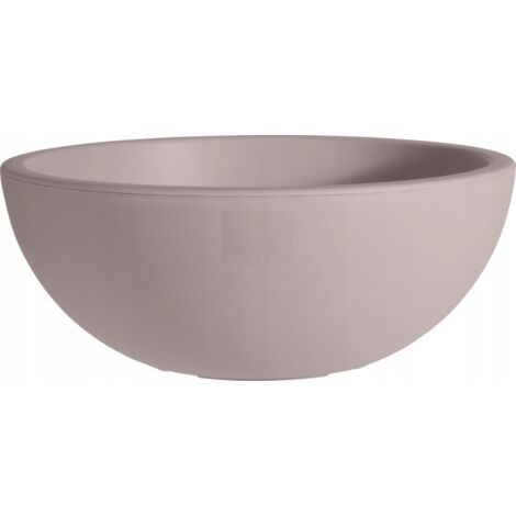 Beiger runder Blumentopf aus Kunststoff 40 x 16 cm