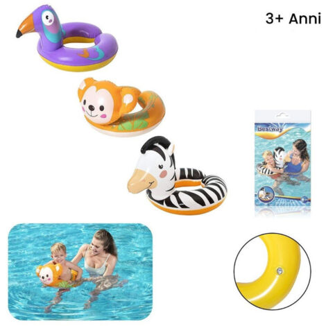 Beigne De Vie Gonflable Pour Enfants Avec Tête D'animaux Safari Assortis 36112
