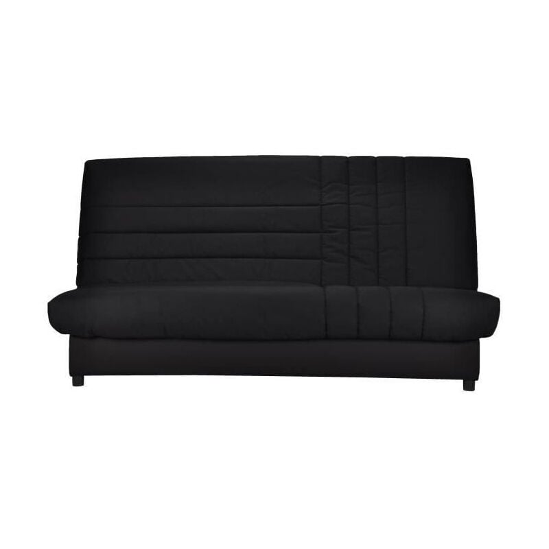 BEIJA Banquette clic-clac 3 places - Comfort BULTEX - L 192 x P 95 cm - Tissu noir