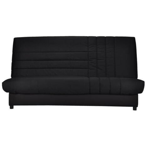 BEIJA Banquette clic-clac 3 places - Comfort BULTEX - L 192 x P 95 cm - Tissu noir