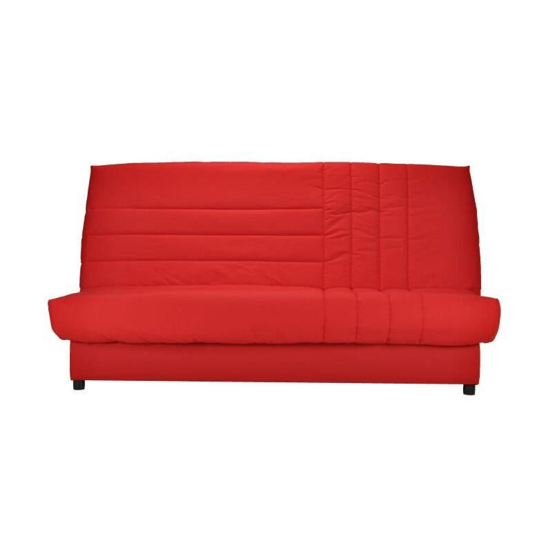 Les Tendances - beija Banquette clic-clac 3 places - Comfort bultex - l 192 x p 95 cm - Tissu rouge
