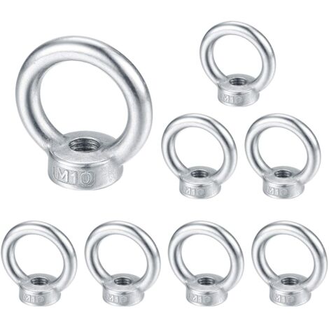 Beijiyi – Écrou à œil M10 en acier inoxydable 304 – Capacité 260 kg – Pour environnements humides – Lot de 8 pièces