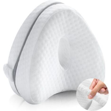 Beinkissen mit Memory-Schaum für Damen und Herren, Beinkissen für Seitenschläfer, Linderung von Ischiasbeschwerden, Beinschmerzen, Schwangerschaft, aus weißer Baumwolle