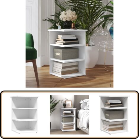Beistellregal Weiß 35x35x55 cm Holzwerkstoff - Bücherregal - Regal Weiß - Wohnzimmerdeko - Aufbewahrung - Beistelltisch