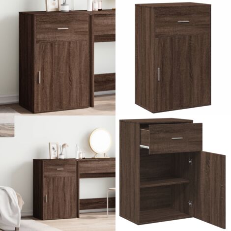 Beistellschrank Braun Eichen-Optik 56,5x39x90 cm Holzwerkstoff - Kommodeschrank - Holzmöbel - Wohnzimmermöbel - Aufbewahrungsraum - Eichendekor - Home & Living