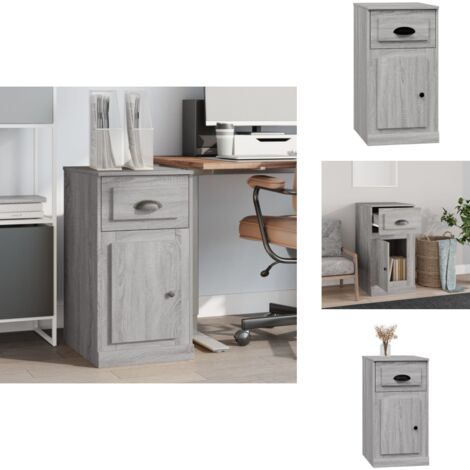 Beistellschrank mit Schublade Grau Sonoma 40x50x75 cm - Schreibtischregal - Wohnzimmermöbel - Beistellschrank - Grau Sonoma - Holzmöbel