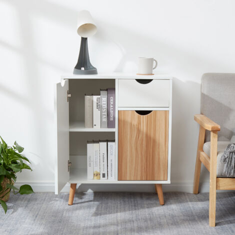 Beistellschrank, Schließfachschrank, Kommode, Geeignet für Wohnzimmer, Schlafzimmer oder Flur, multifunktionale Möbel, 60 x 30 x 73cm-Meerveil