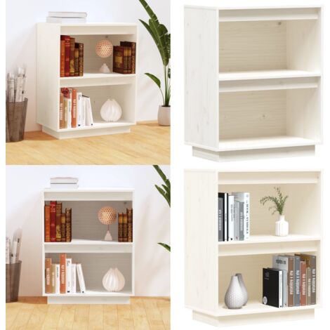 Beistellschrank Weiß 60x34x75 cm Massivholz Kiefer - Holz Sideboard - Kiefernholzmöbel - Wohnwand Regal - TV Stand - Kommode Weiß - Home & Living