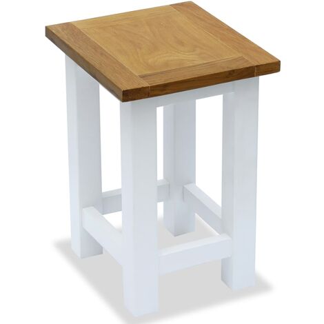 Beistelltisch 27x24x37 cm Massivholz Eiche vidaXL - Weiß