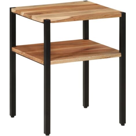 Beistelltisch 35x35x45 cm Massivholz Akazie und Eisen