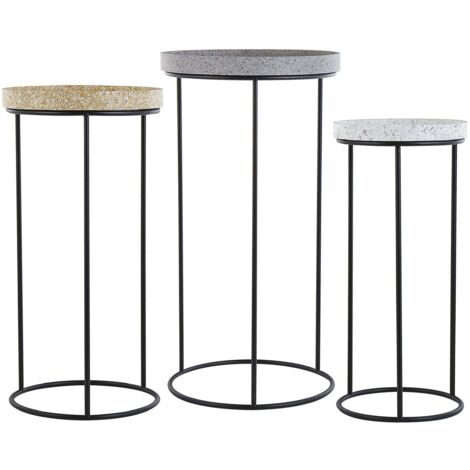 Beistelltisch 3er Set TEXON Schwarz