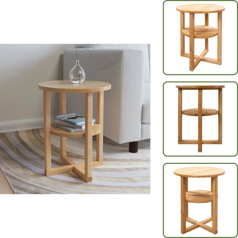 Vidaxl Beistelltisch 40×50 Cm Massivholz Eiche - Beistelltisch - Holztisch - Eichentisch - Wohnzimmermöbel - Schlafzimmerschrank