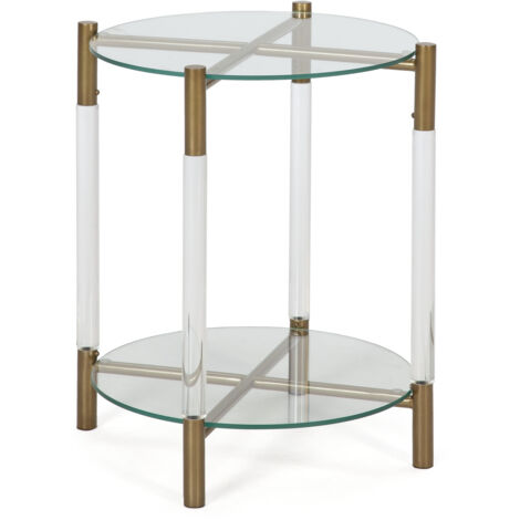 Beistelltisch 45X40X52 Kristall/Acryl/Goldenes Metall