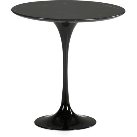 Beistelltisch 50X50X50 Schwarzer Marmor/Schwarzes Aluminium