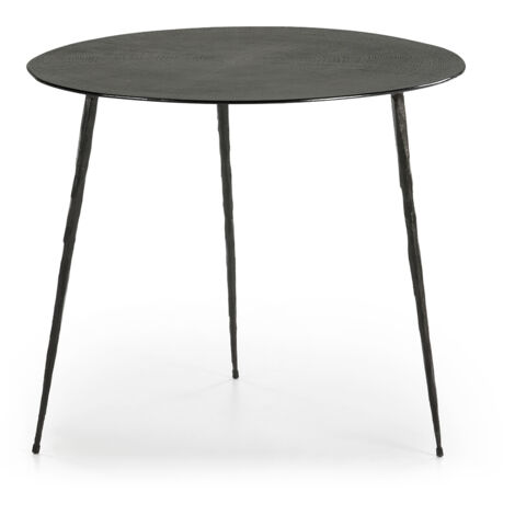 Beistelltisch 55X50X45 Schwarz Metall/Schwarz Holzoptik