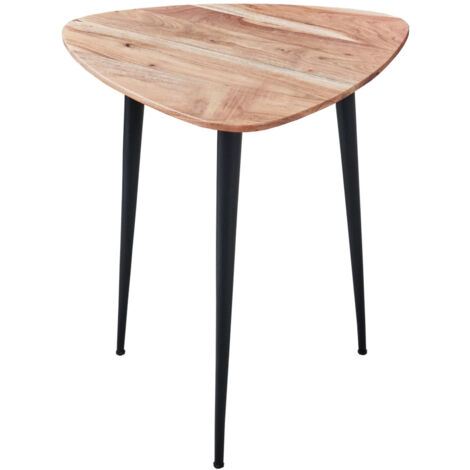 Beistelltisch Akazie 50 x 50 cm natur schwarz ELSA