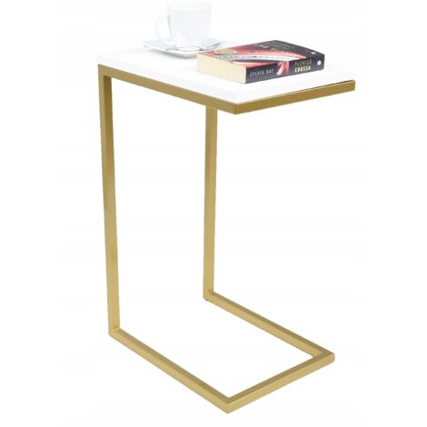 Beistelltisch aus Gold White Gloss Profilen