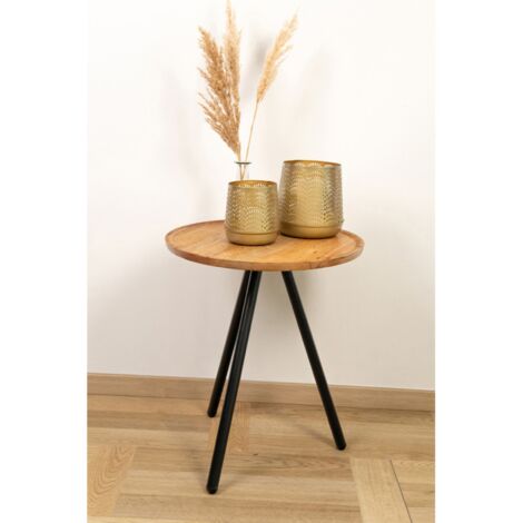 Beistelltisch aus Mangoholz 44,5cm Couchtisch Kaffeetisch Sofatisch Holztisch Beistellmöbel Ablagetisch Wohnzimmertisch Serviertisch Dekotisch Nebentisch Tisch