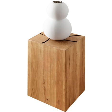 Beistelltisch B/H/T ca. 30/46/30 cm modern in Eiche massiv geölt mit Hirnholz KIMBERLEY-69