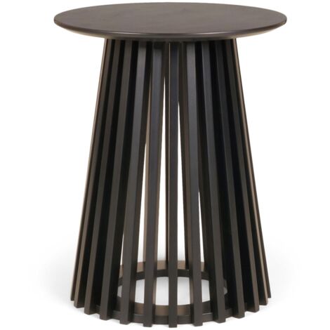 Beistelltisch BILBAU 50x40cm rund schwarz Couchtisch kleiner runder Tisch Nachttisch