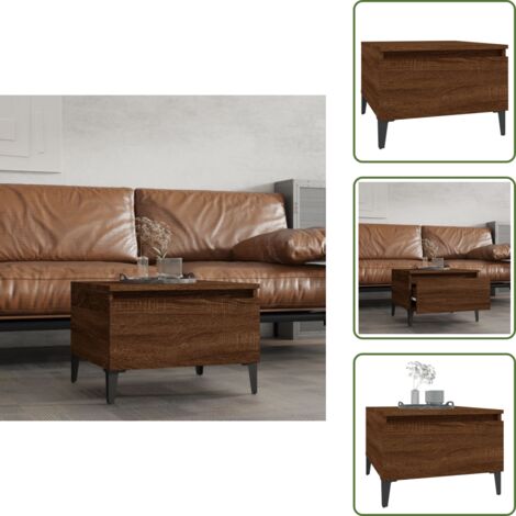 Beistelltisch Braun Eichen-Optik 50x46x35 cm Holzwerkstoff - Industrieller Stil - Beistelltisch - Wohnzimmerstil - Holzwerkstoff Möbel - Eiche Dekor