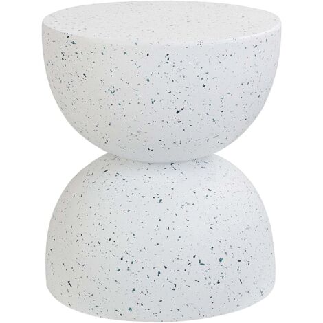Beistelltisch CAORIA Terrazzo Weiß
