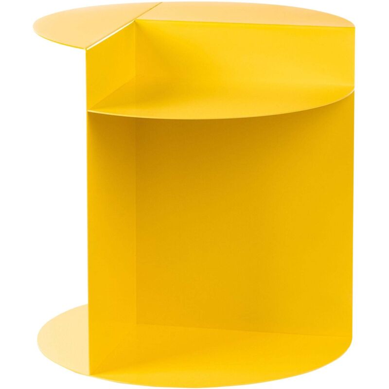 Beliani - Beistelltisch Gelb Metall Rund Geometrische Form Mit Ablage Designer Tisch Wohnzimmer