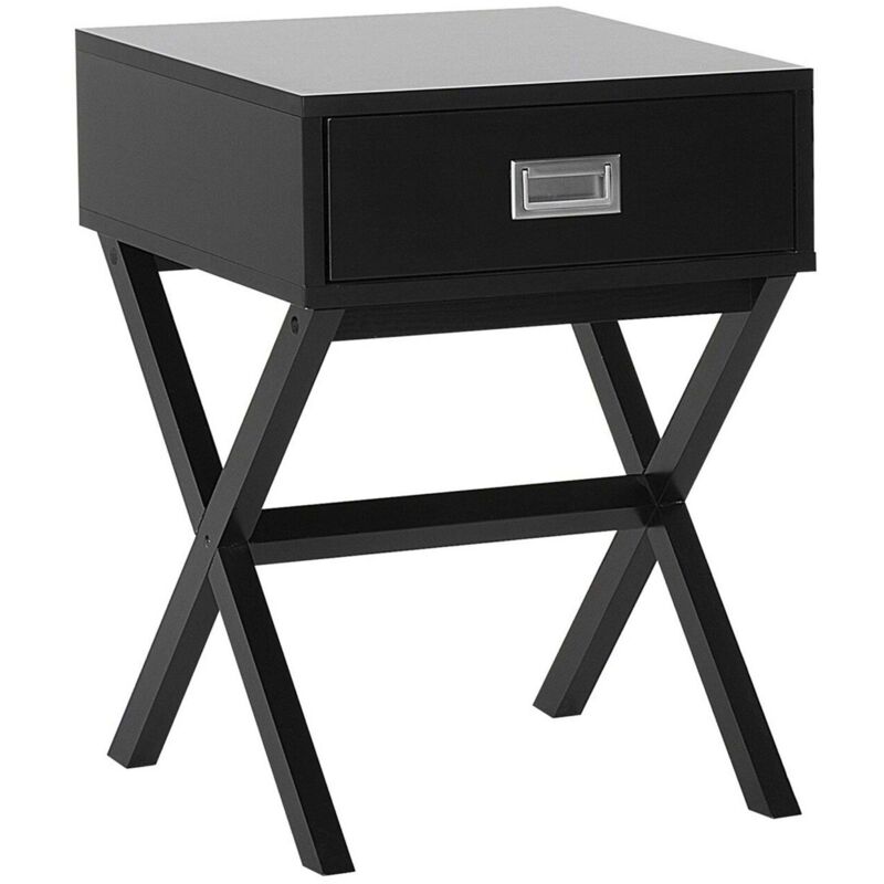 Beliani Nachttisch Mit 1 Schublade Monroe Schwarz