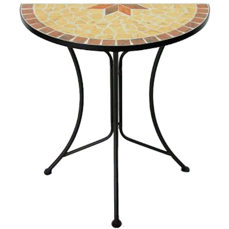Beistelltisch halbrund - 60 x 30 cm - Garten Deko Blumen Tisch