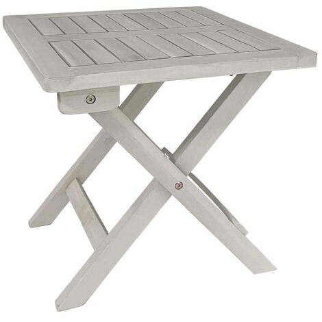 Beistelltisch Holztisch Tisch 40x40 cm Gartentisch Klapptisch Weiß lasiert Holz