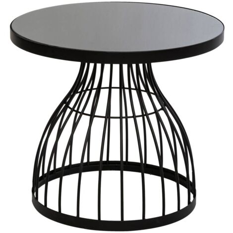 Beistelltisch Kushi - Metall und Glas D 55 cm