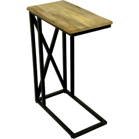 Beistelltisch Laptoptisch massiv Mango 47,5x27x67,5 cm schwarz GRANADA