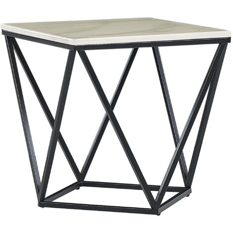 Beistelltisch MALIBU Marmor Optik / Schwarz