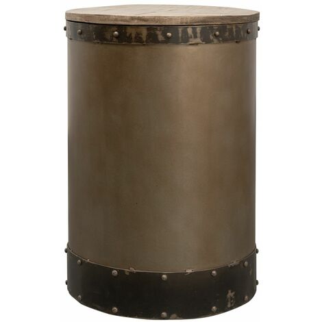 Beistelltisch Mango 42x42x64 braun lackiert HEAVY INDUSTRY 259