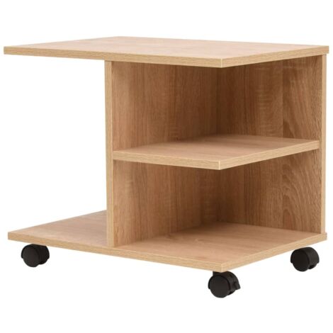 Beistelltisch mit Rollen 50×35×42 cm Eichenbraun vidaXL