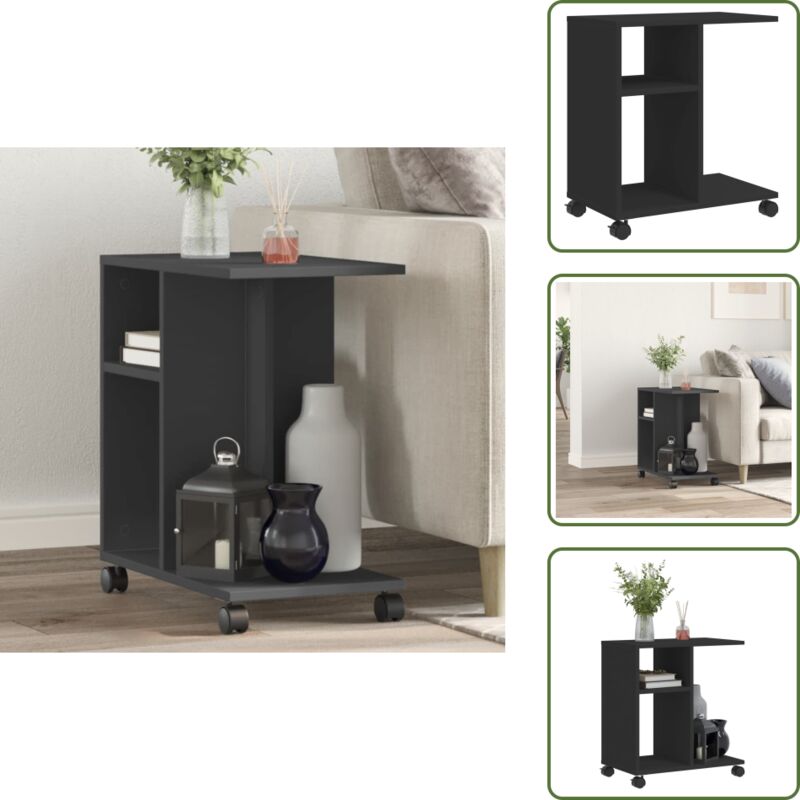 Vidaxl - Beistelltisch Mit Rollen Schwarz 50x30x55 Cm Holzwerkstoff - Beistelltisch - Wohnzimmermöbel - Nachttisch - Holzmöbel - Schwarz