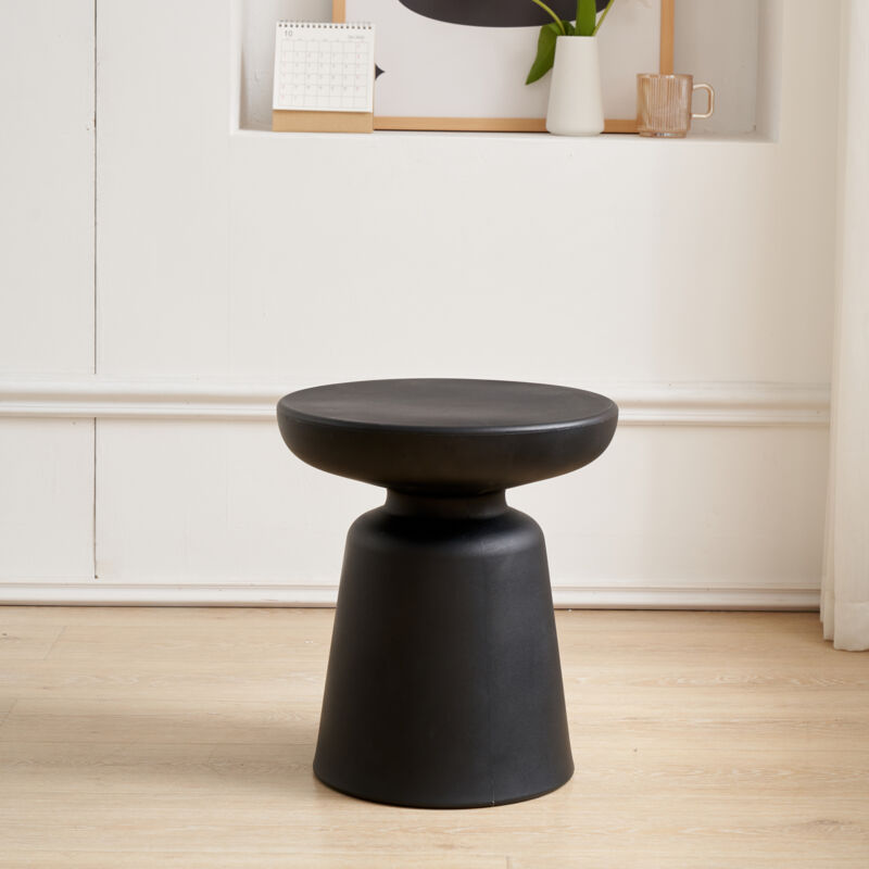 Beistelltisch Posio 44xø40 Cm Schwarz [en.casa]